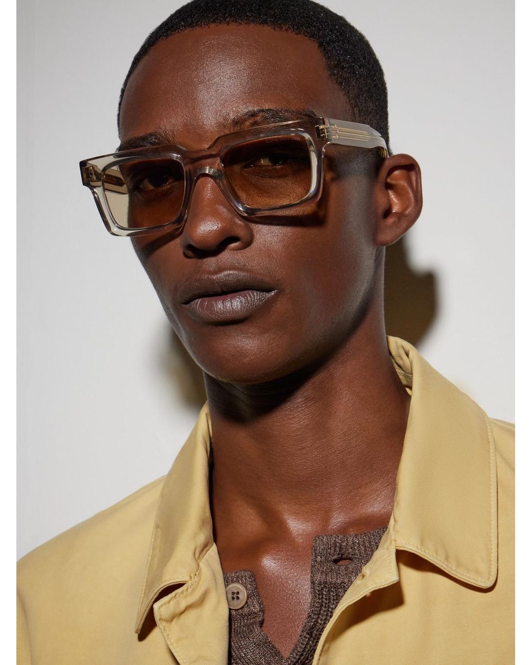 Cutler & Gross Natural 9386 Square-Frame Acetate Sunglasses for men