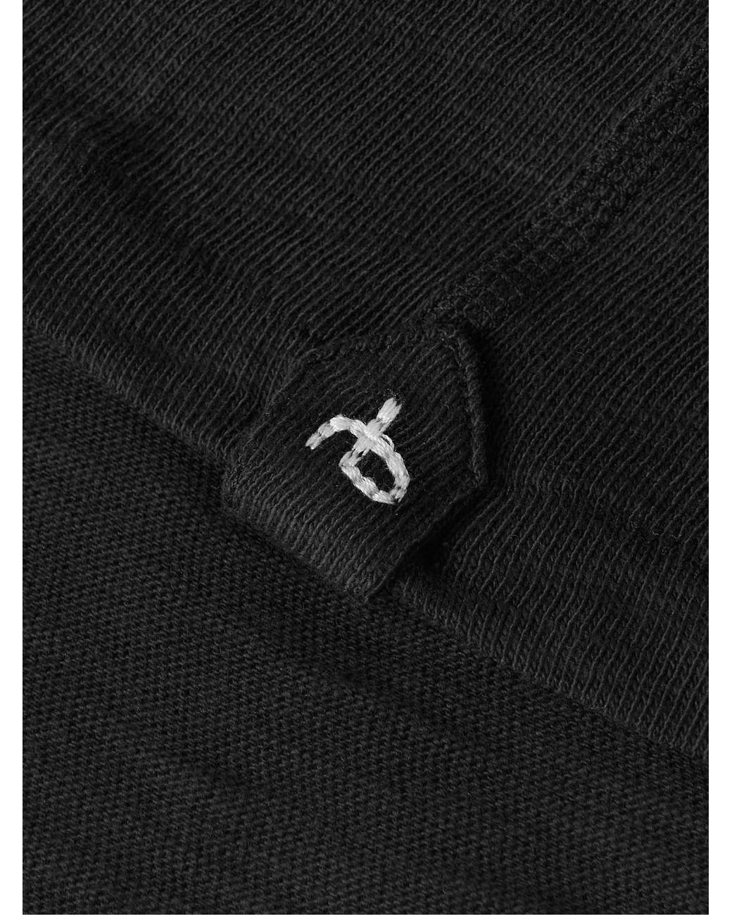 Rag & Bone Black Cotton-Jersey Henley T-Shirt for men