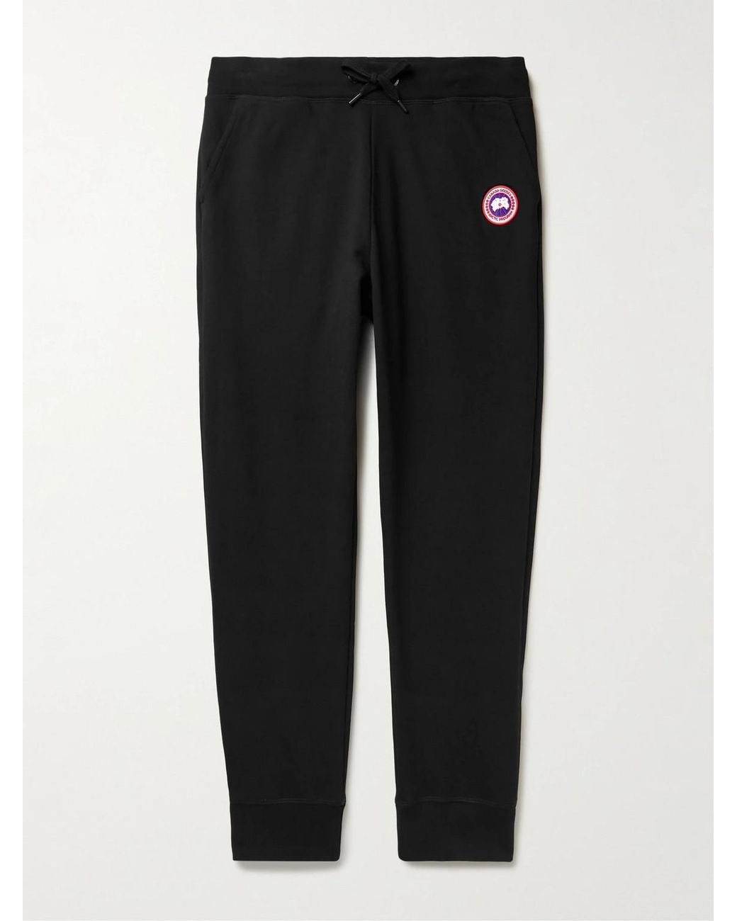 Canada Goose Black Huron Tapered Logo-Appliquéd Cotton-Jersey Sweatpants for men
