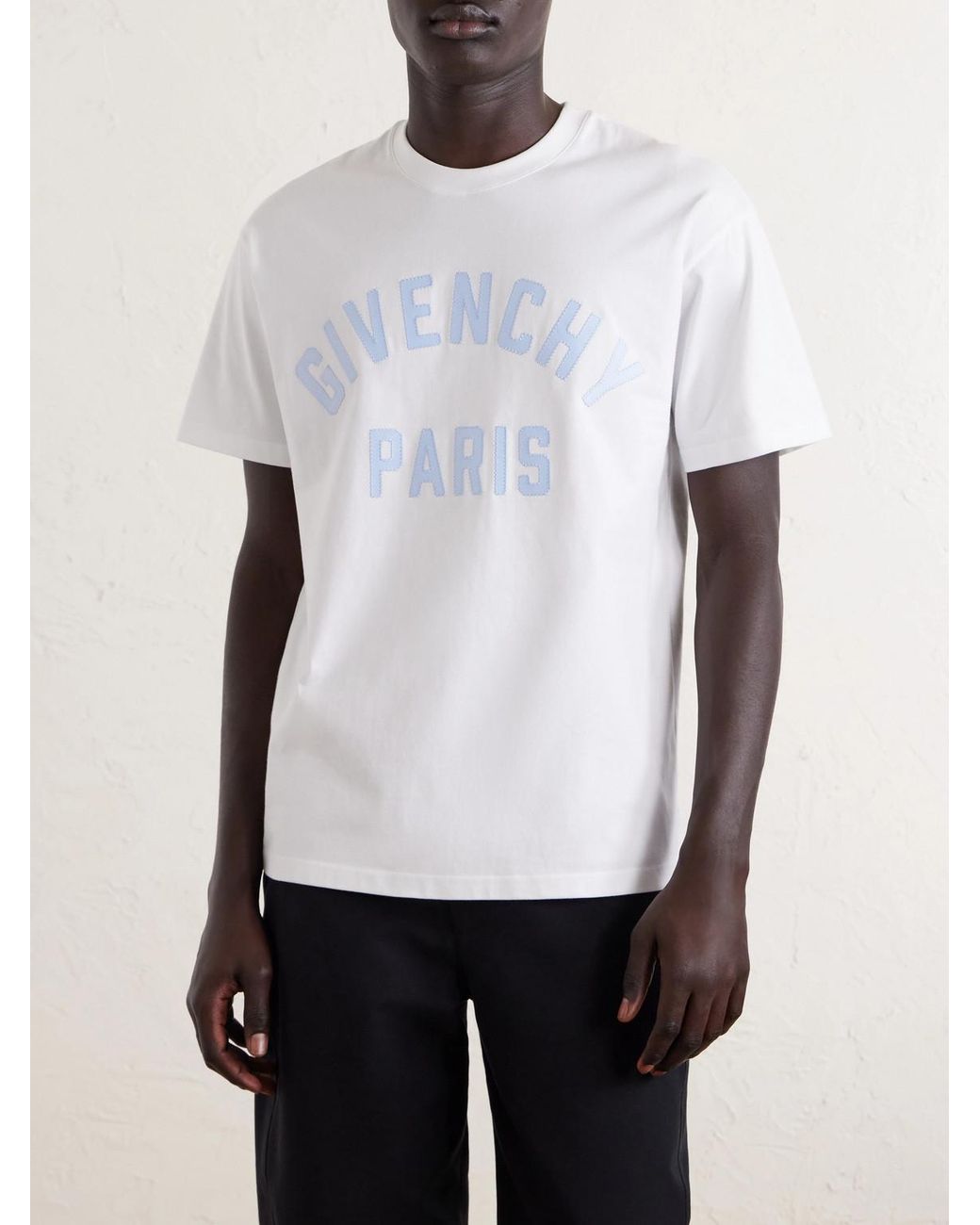 Givenchy White Logo-Embroidered Cotton-Jersey T-Shirt for men