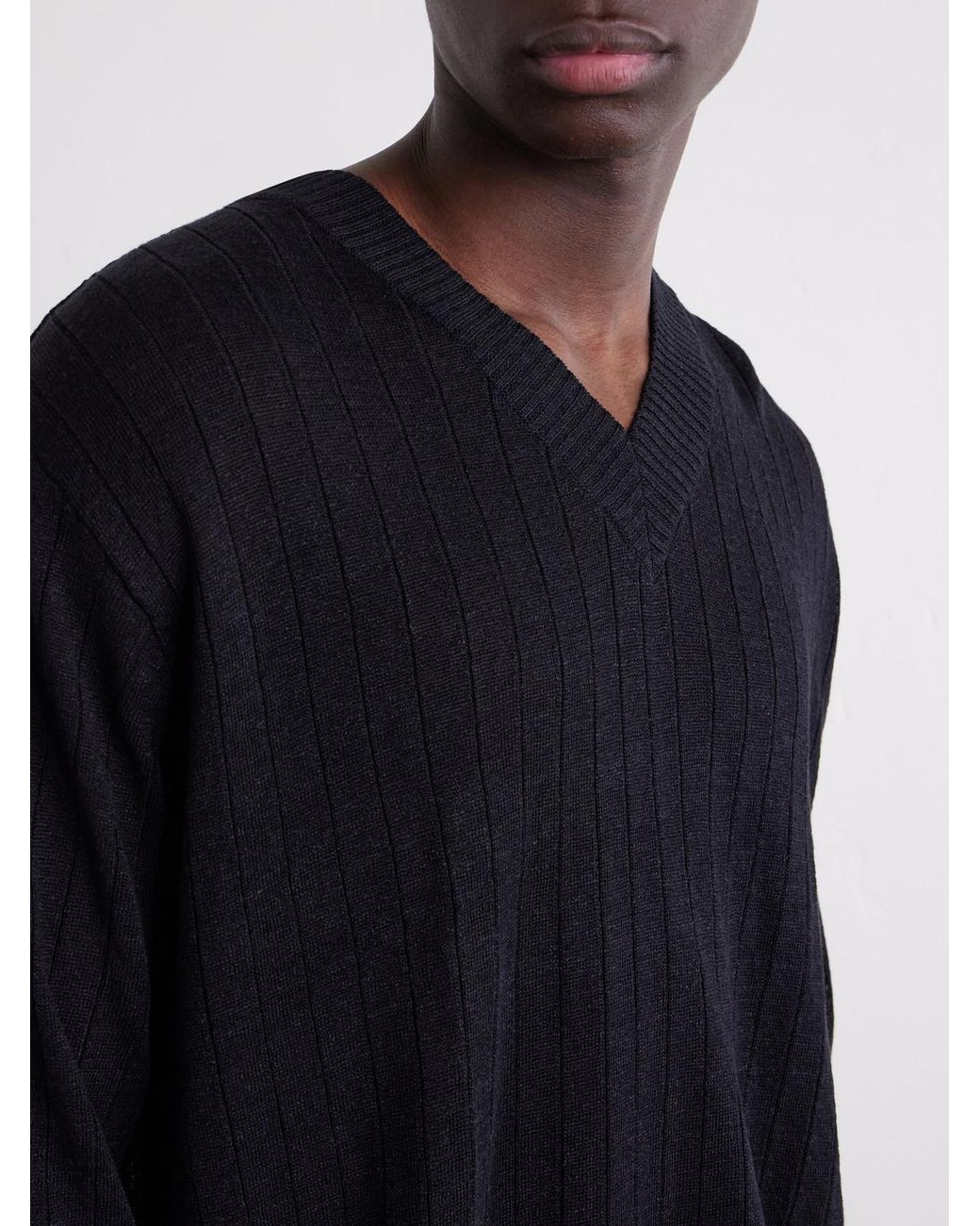 mfpen Blue Linen-blend Sweater for men