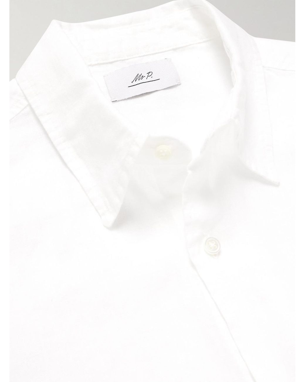 Mr P. White Garment-Dyed Linen Shirt for men