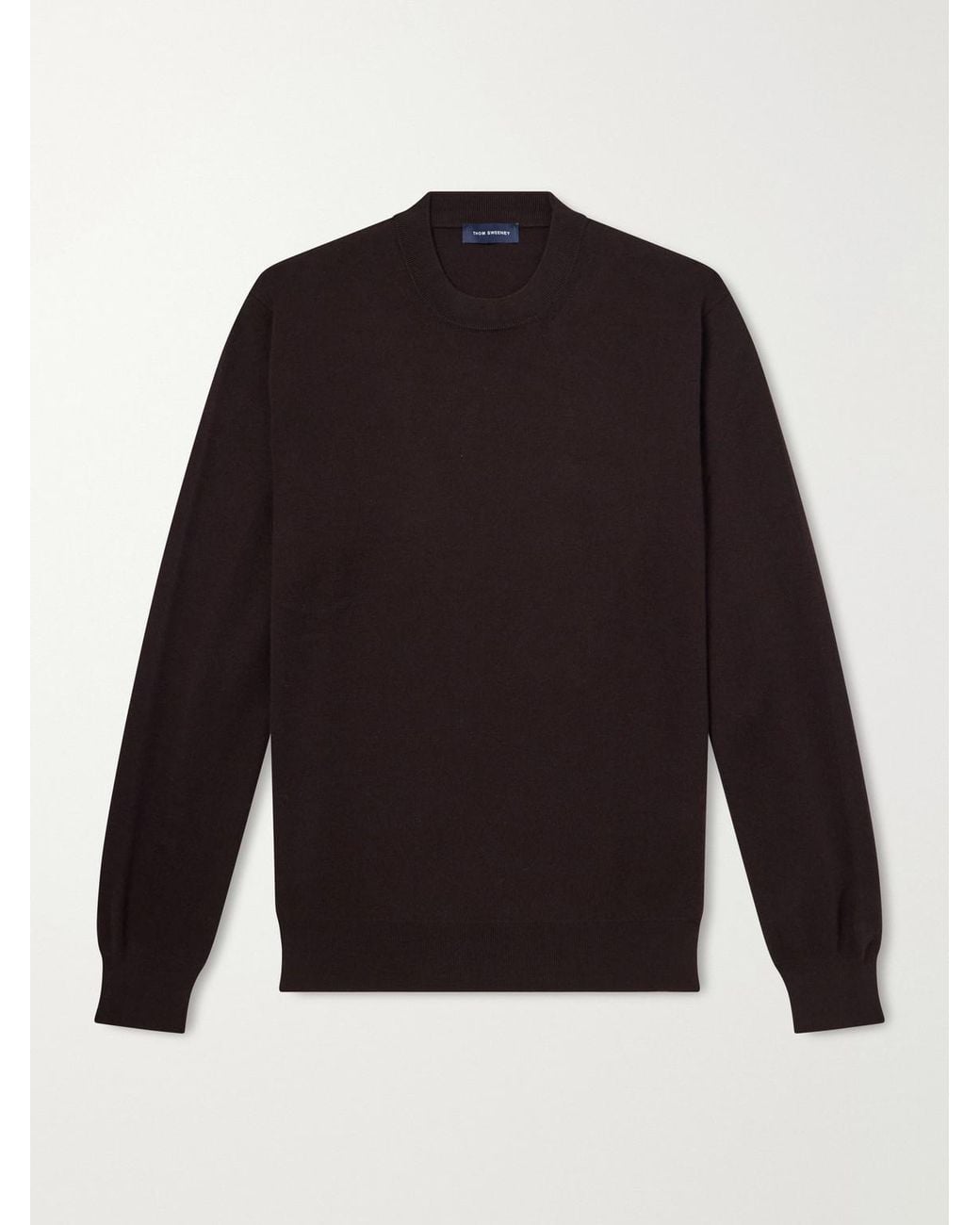 Thom Sweeney Black Cashmere And Silk-Blend Jersey Sweater for men