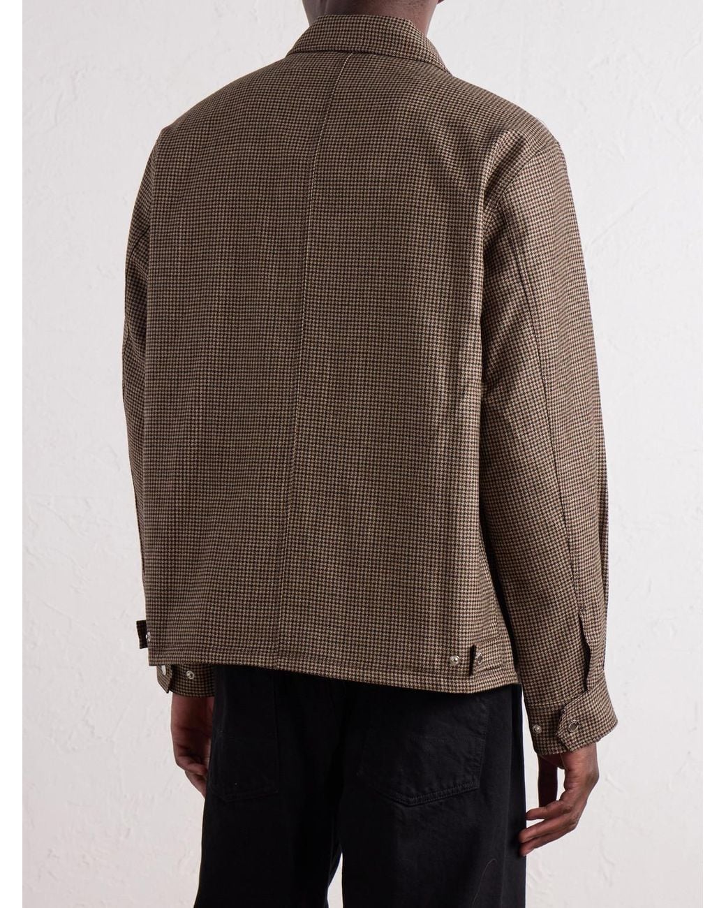Corridor NYC Brown Dekalb Houndstooth Wool-Twill Jacket for men