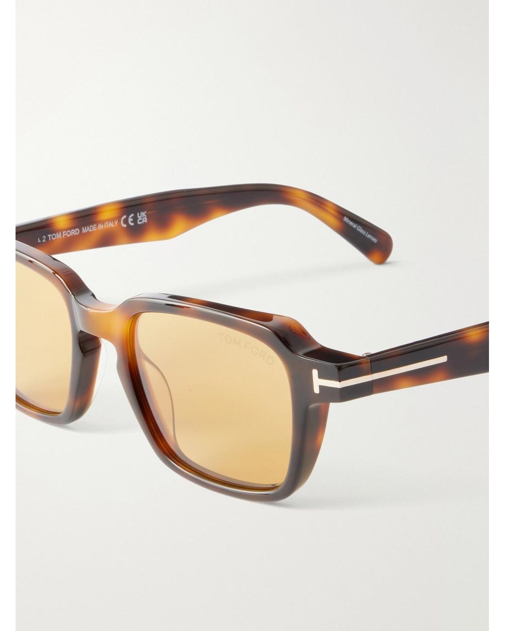 Tom Ford Natural Ezra-02 Square-Frame Acetate Sunglasses for men