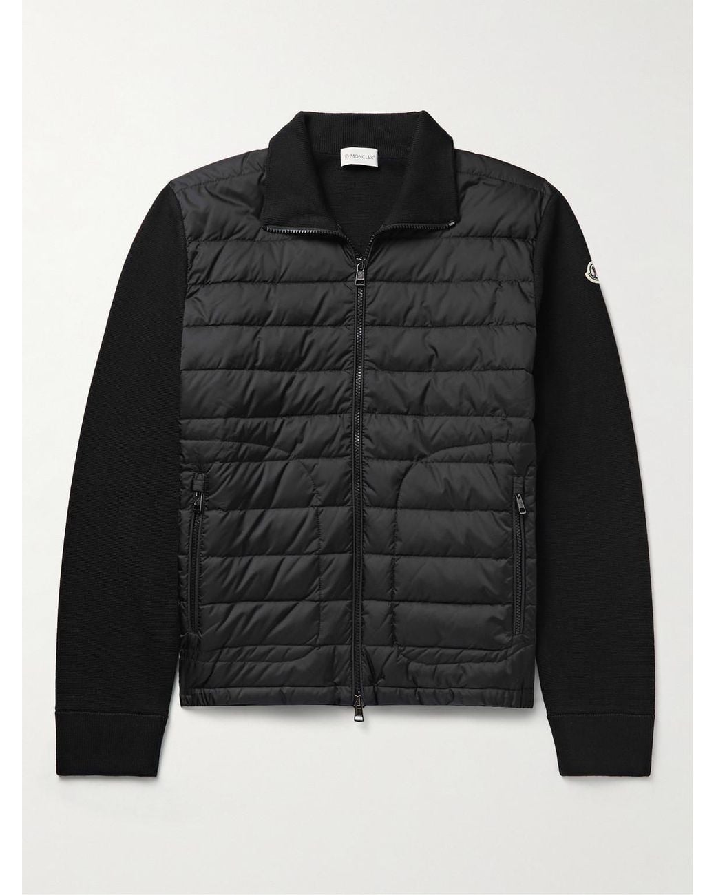 Moncler Black Puffer Cardigan for men