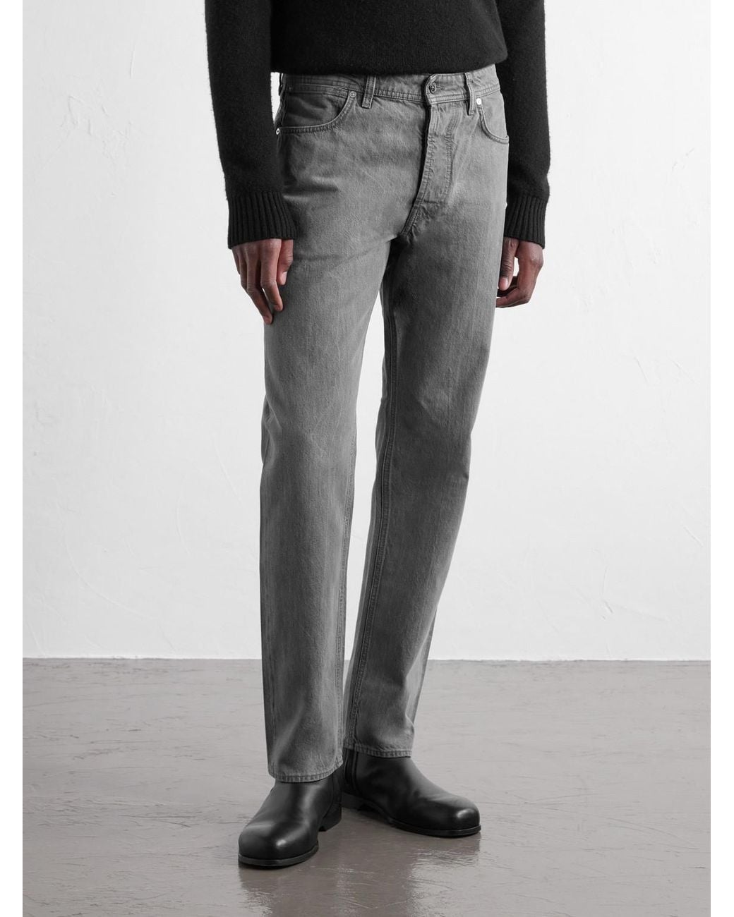 Stone Island Gray Denim Straight-leg Organic Cotton Jeans for men