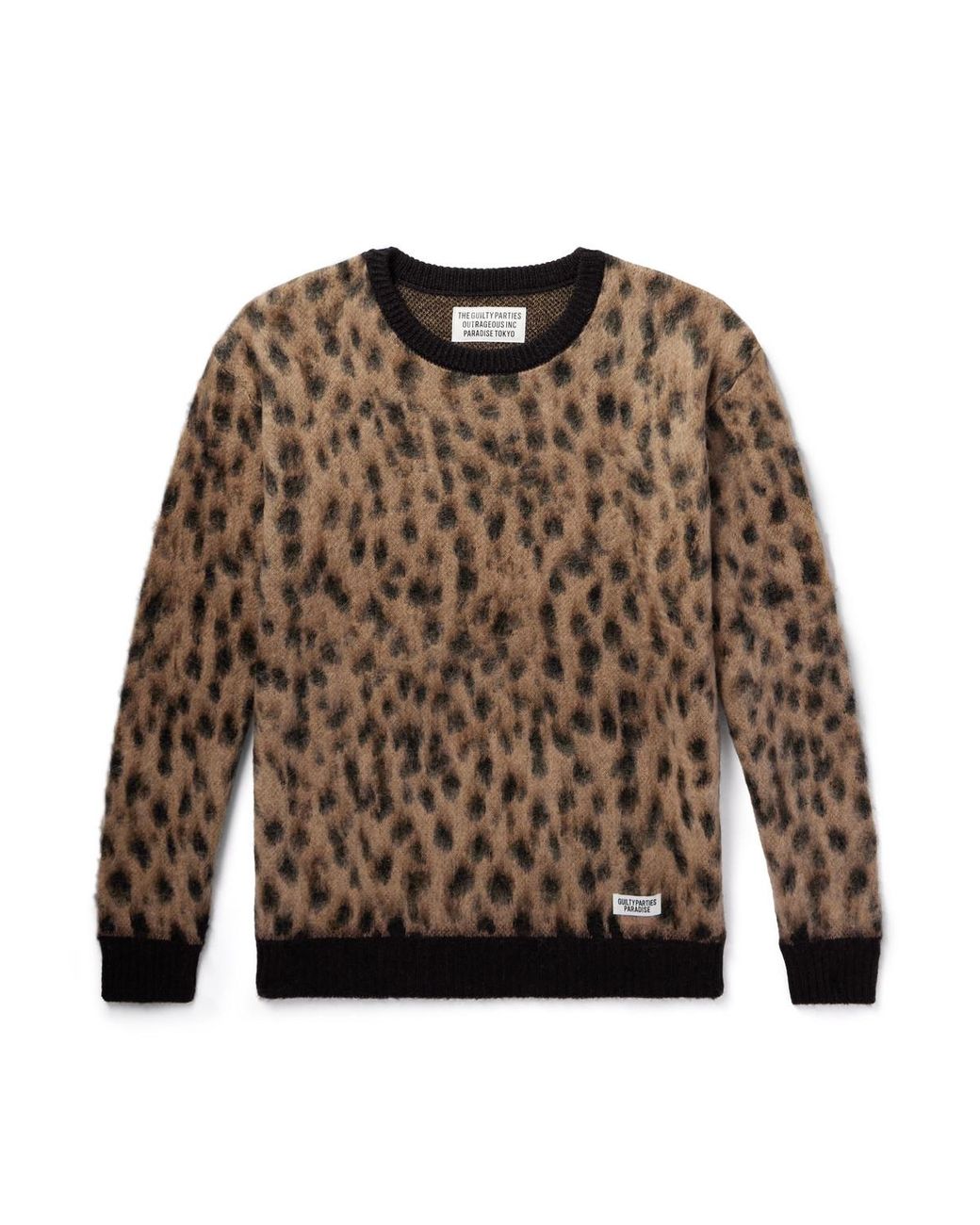 WACKO MARIA LEOPARD JACQUARD SWEATER