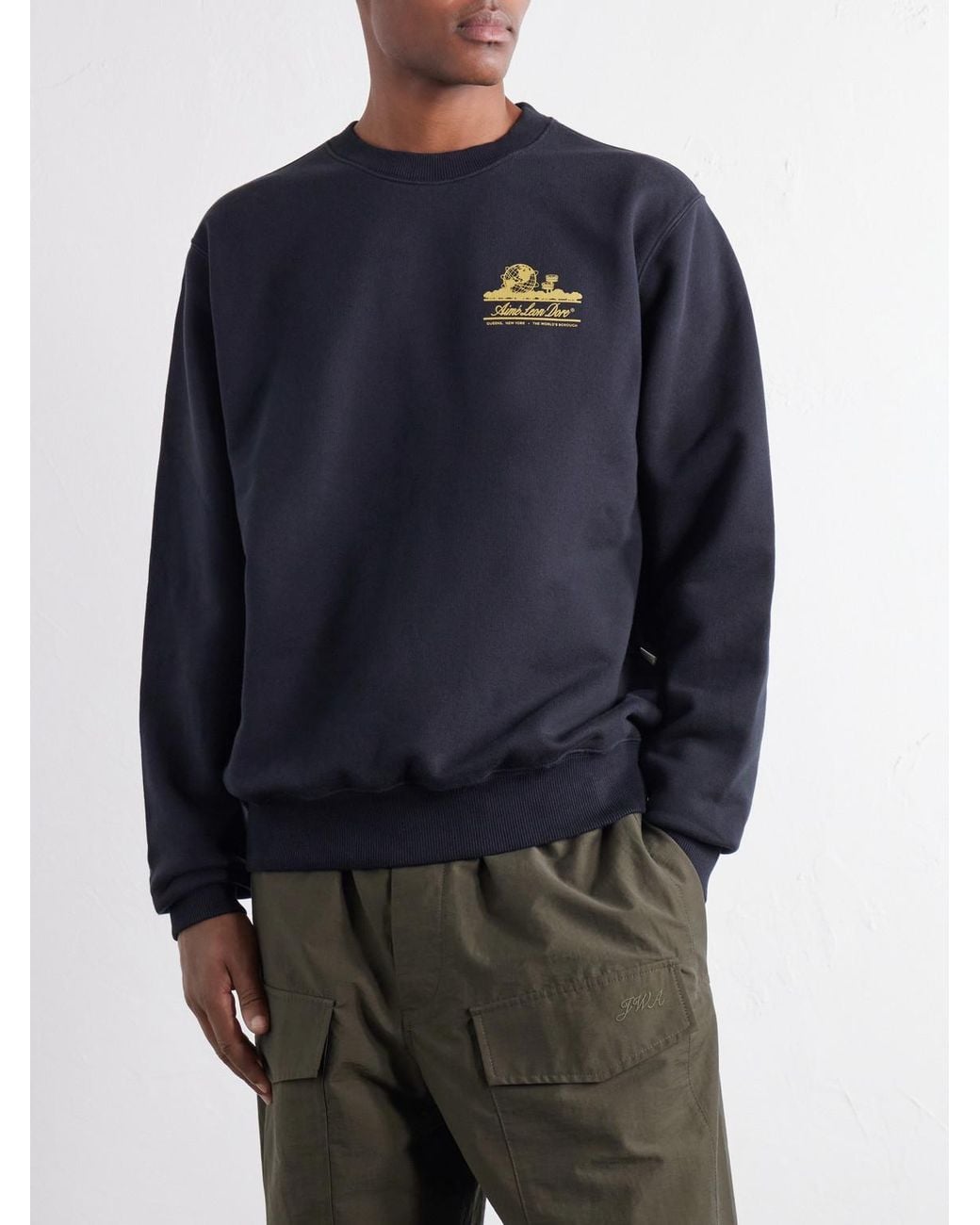 Aimé Leon Dore Black Unisphere Logo-Print Cotton-Jersey Sweatshirt for men