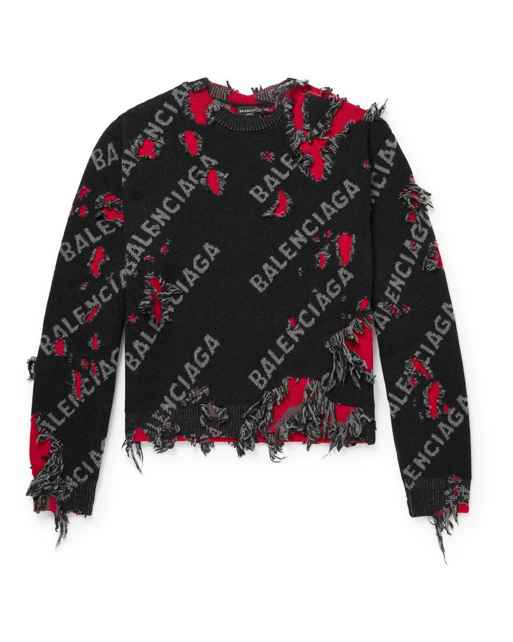 balenciaga shredded sweater