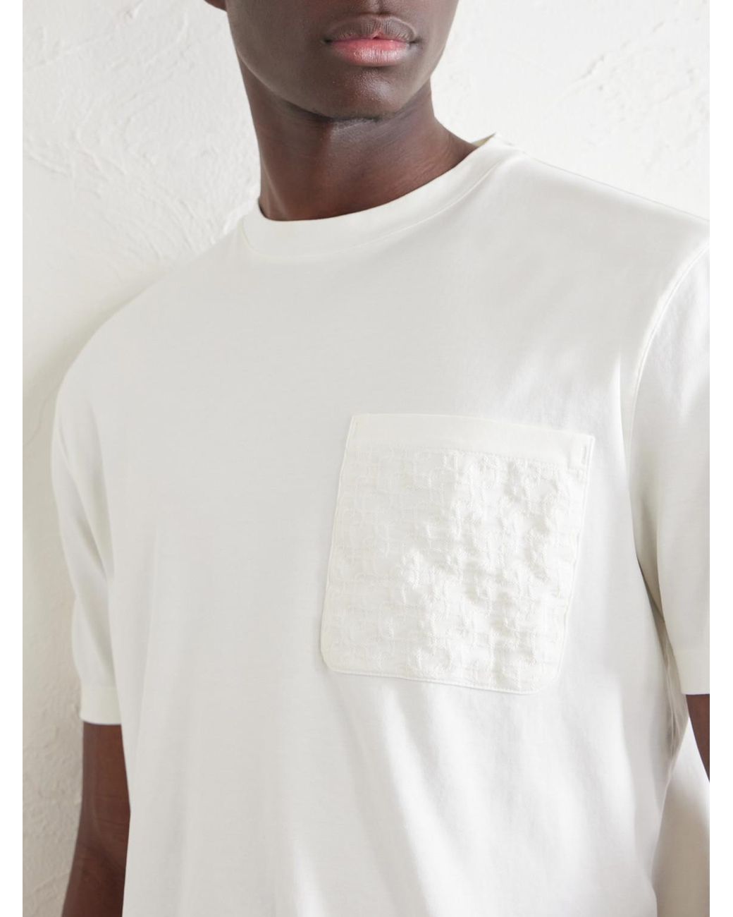 Canali White Cotton-Jersey T-Shirt for men