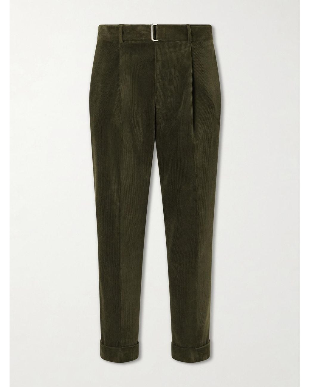 Officine Generale Green Hugo Straight-Leg Cotton-Blend Corduroy Trousers for men