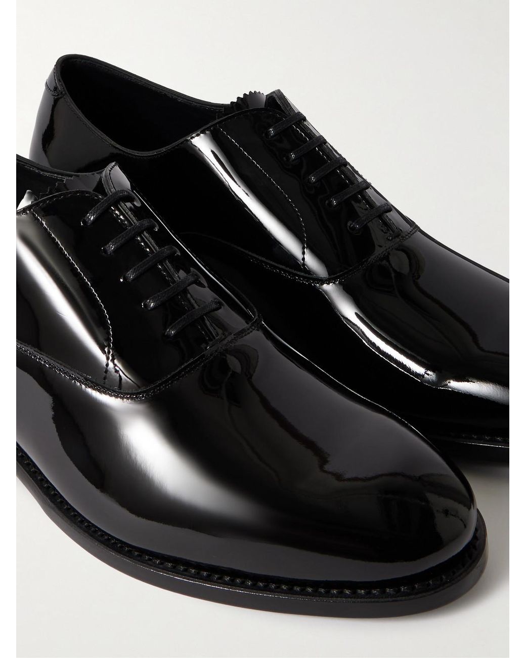 Morjas Black Patent-leather Oxford Shoes for men