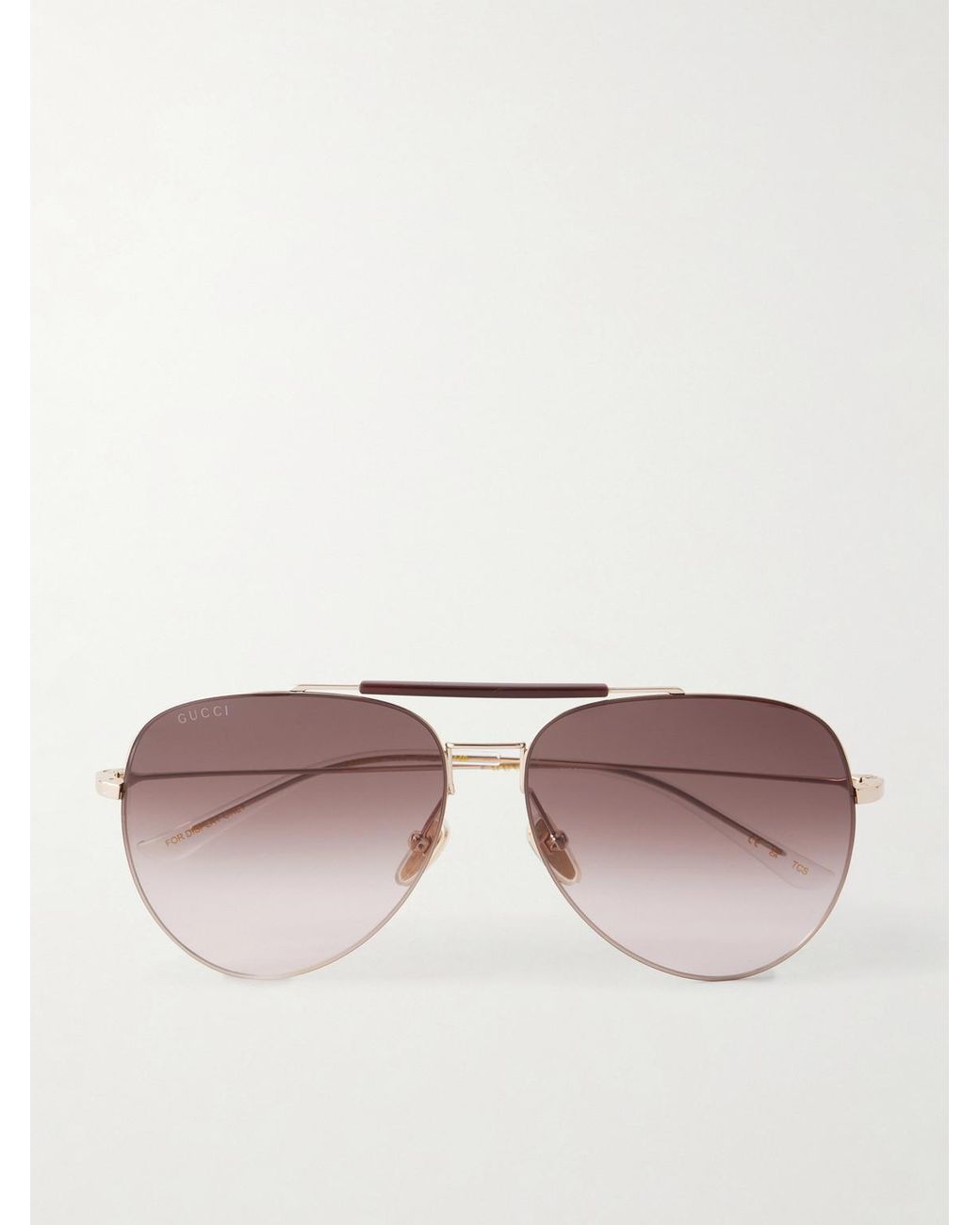 Gucci Metallic Pure Light Aviator-Style-Tone Sunglasses for men
