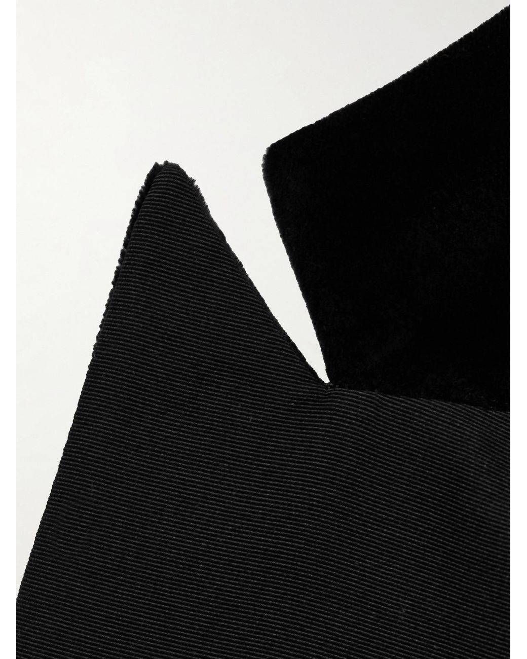 Mr P. Black Slim-Fit Twill-Trimmed Cotton-Velvet Tuxedo Jacket for men