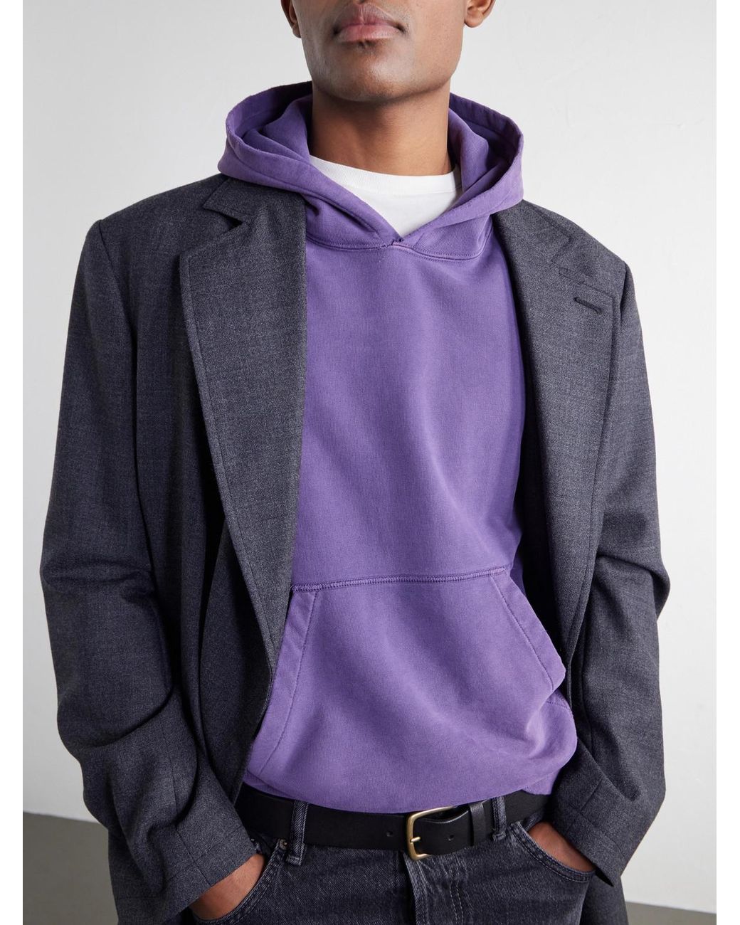 Remi Relief Purple Cotton-Fleece Hoodie for men
