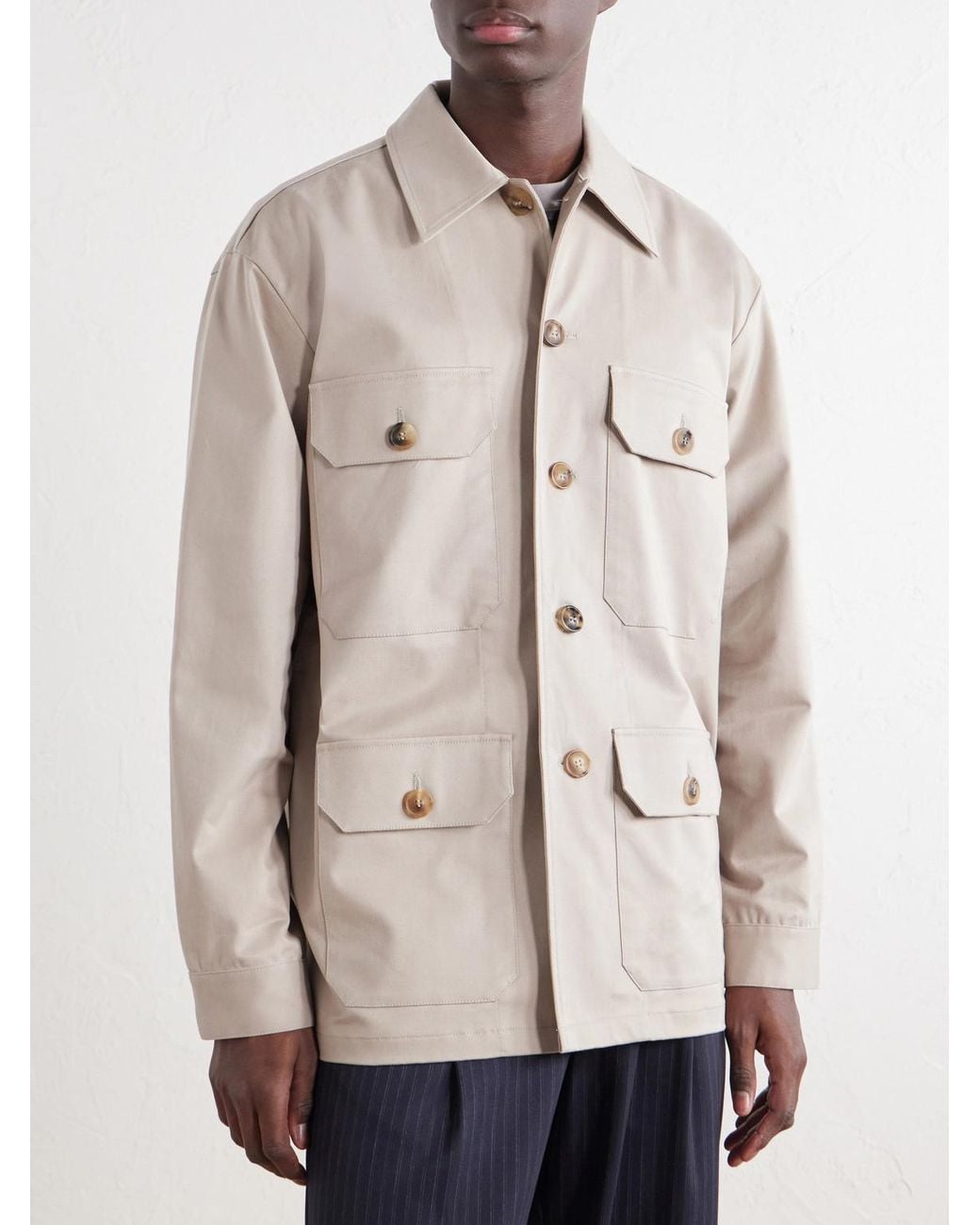 Ghiaia Natural Safari Cotton-Twill Overshirt for men
