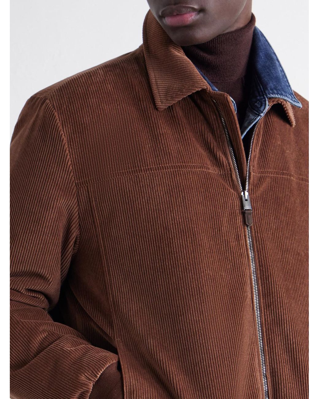 Canali Brown Padded Cotton-Corduroy Blouson Jacket for men