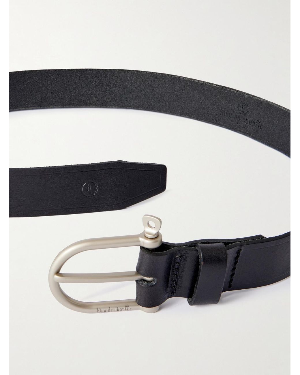 Bleu De Chauffe Black 3.5Cm Manille Leather Belt for men