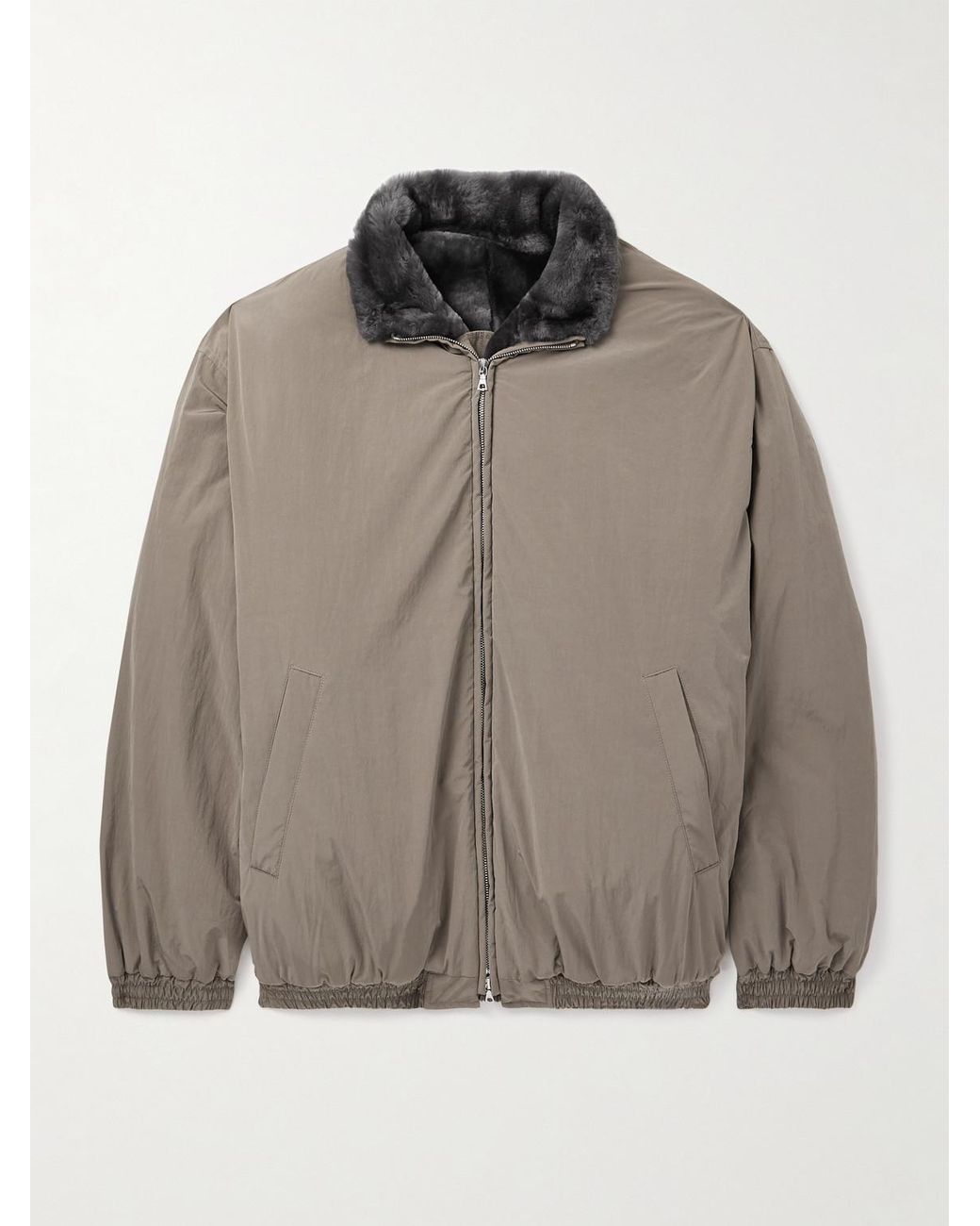 Ssstein Mouton Reversible Shell And Shearling Jacket in Grey for