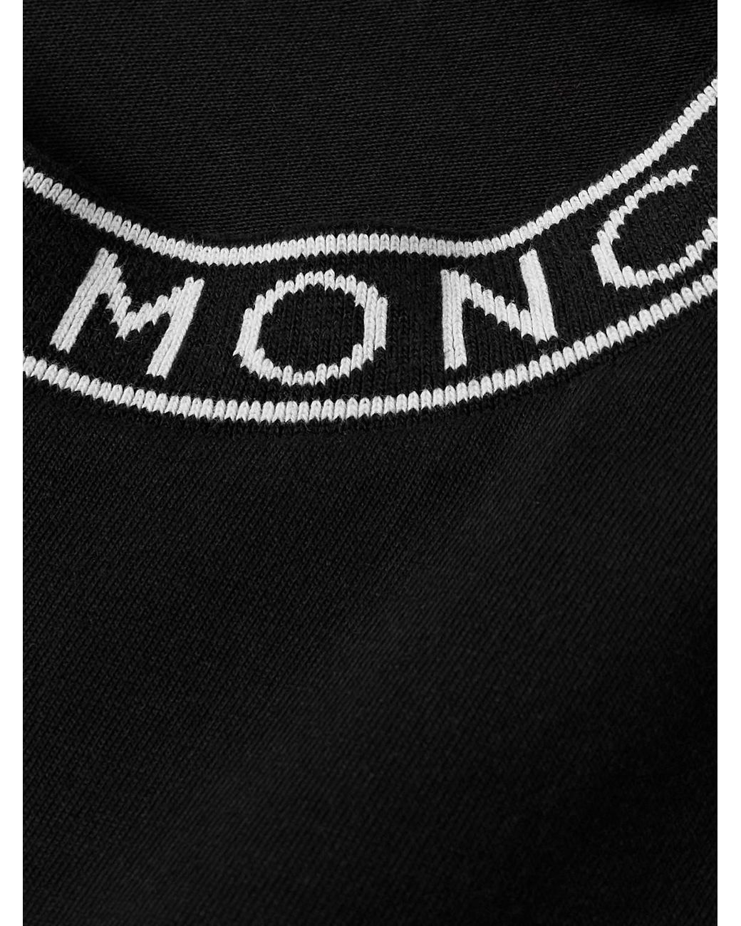 Moncler Black Slim-Fit Logo-Appliquéd Cotton-Jersey T-Shirt for men