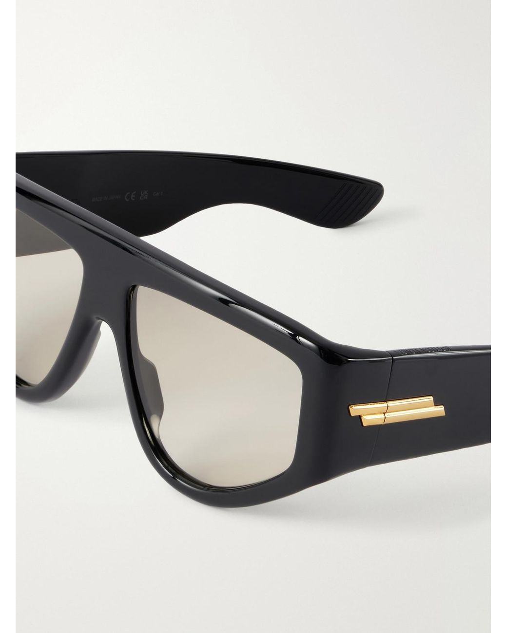 Bottega Veneta Black Ribbon Mask D-frame Recycled-acetate Sunglasses for men