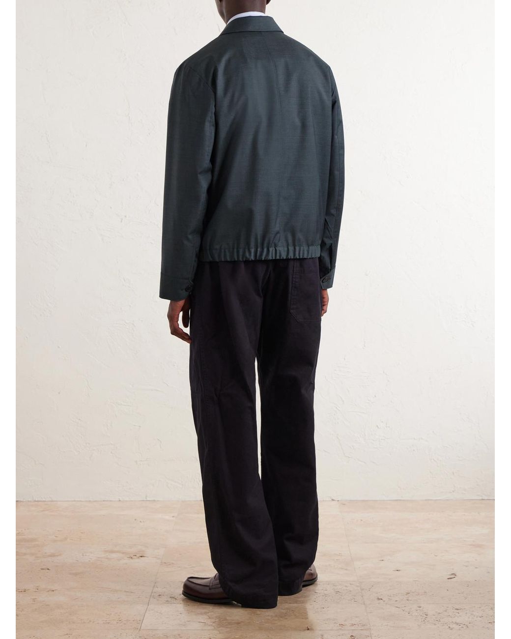 Paul Smith Blue Wool Bomber Jacket for men