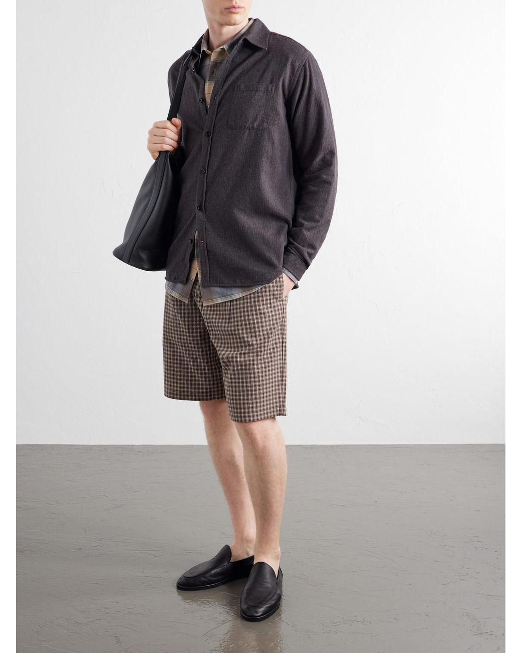 Oliver Spencer Gray Cotton-Flannel Shirt for men