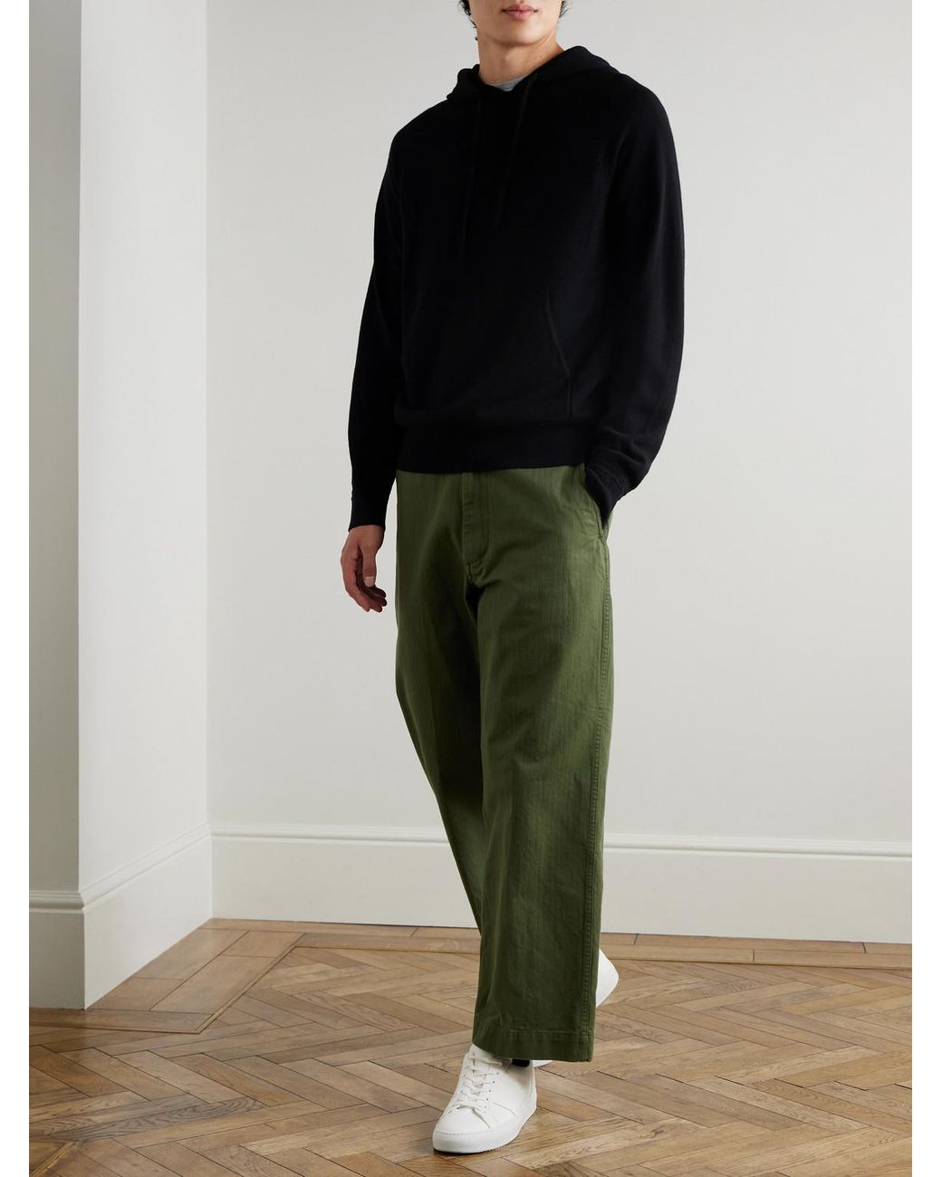 Mr P. Black Mitchell Cashmere Hoodie for men