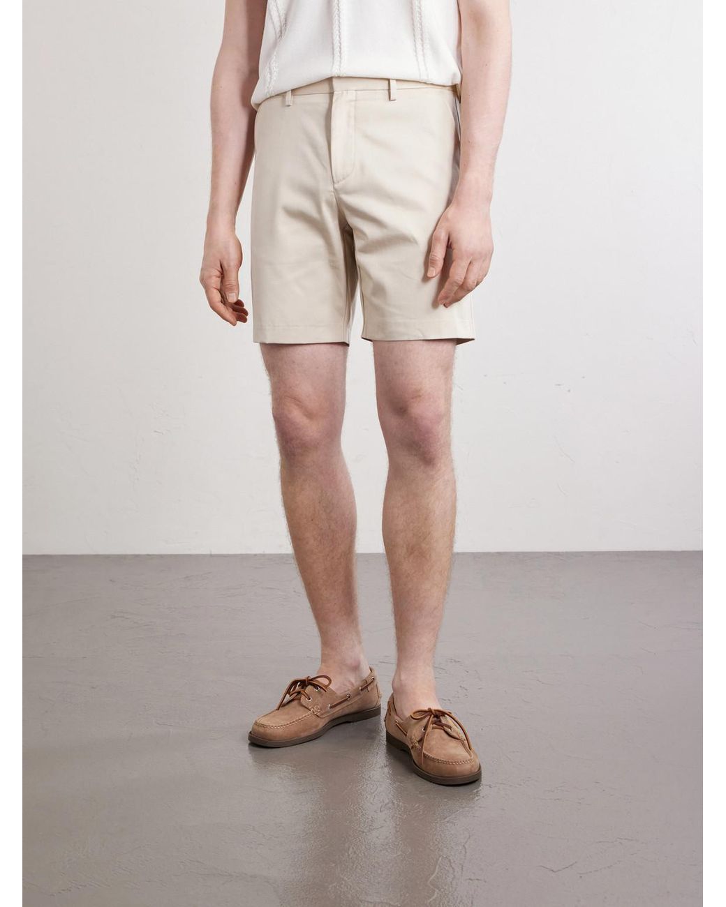 Mr P. Natural Straight-Leg Cotton-Canvas Bermuda Shorts for men