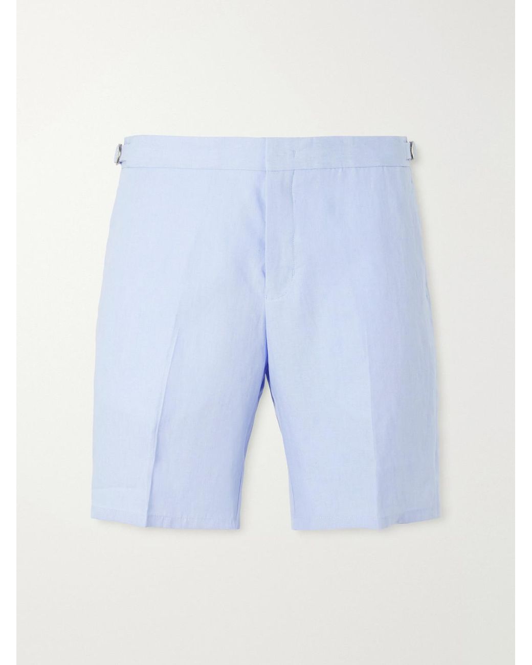 Orlebar Brown Blue Norwich Straight-Leg Linen Shorts for men