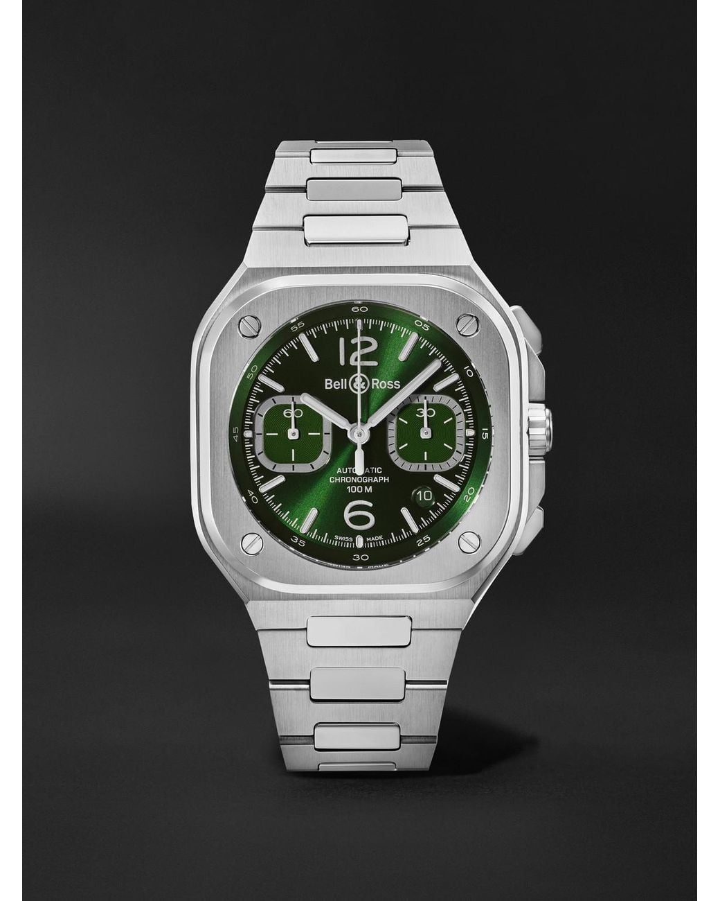 Bell & Ross Black Br 05 Automatic Chronograph Stainless Steel Watch, Ref. Br05C-Gn-St/Sst for men
