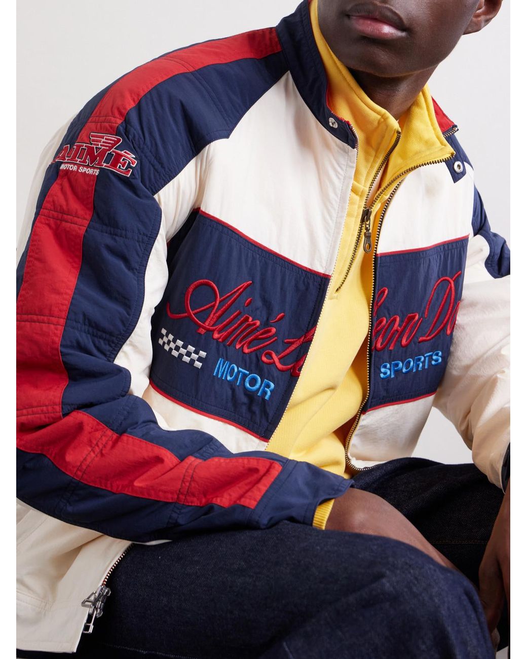 Aimé Leon Dore Blue Logo-Embroidered Shell Lightweight Jacket for men