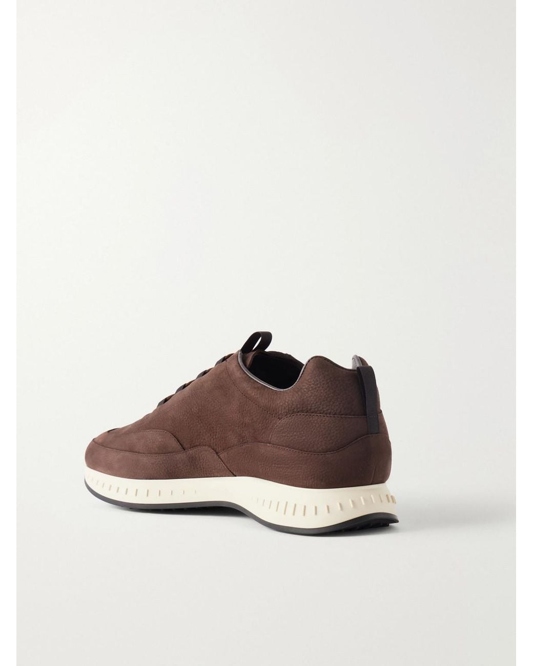 John Lobb Brown Laced Stream Nubuck Sneakers for men