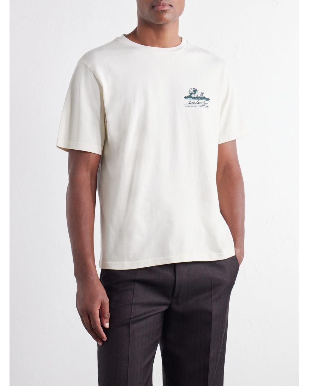 Aimé Leon Dore Natural Unisphere Logo-print Cotton-jersey T-shirt for men