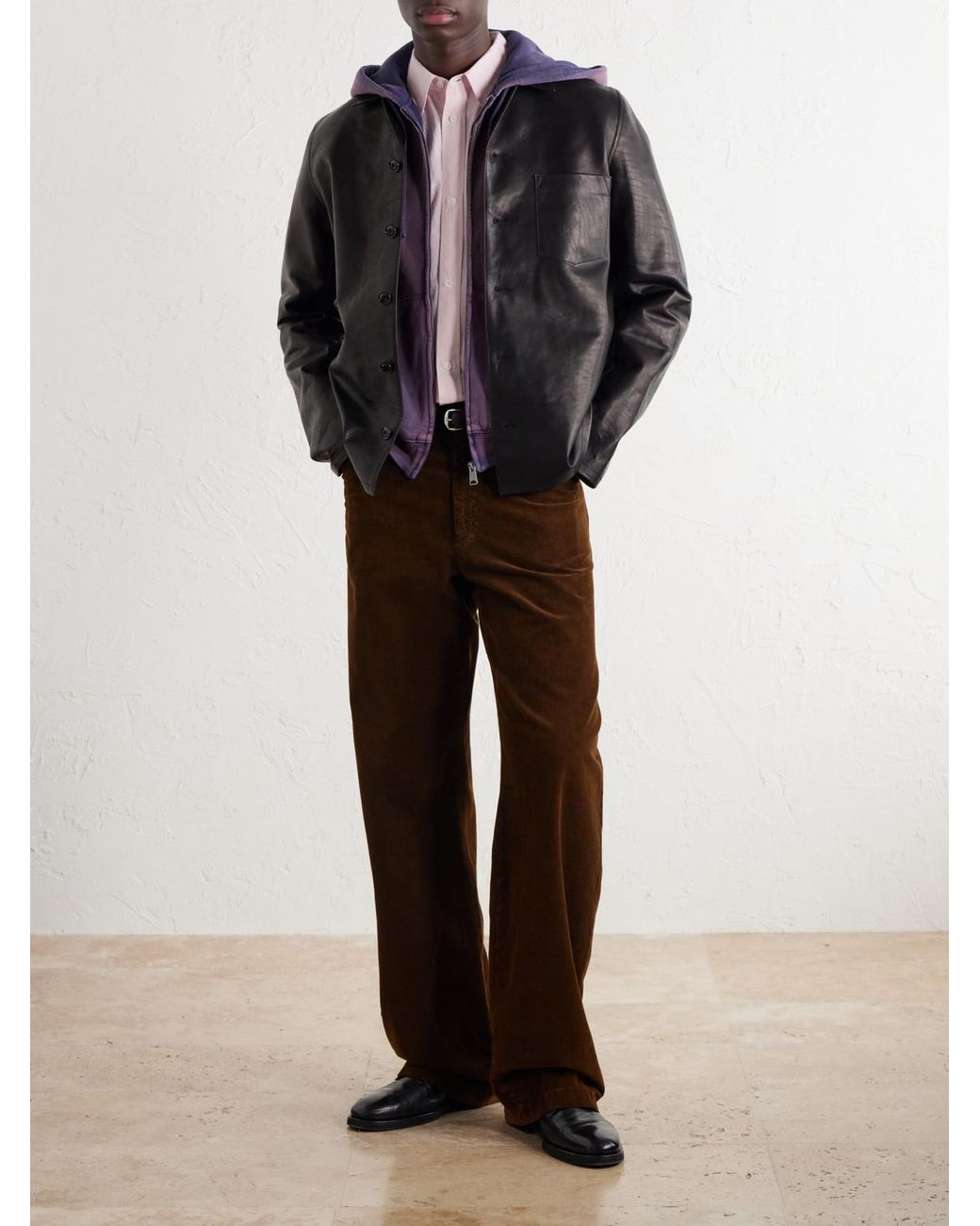 Our Legacy Black Private Leather Jacket for men