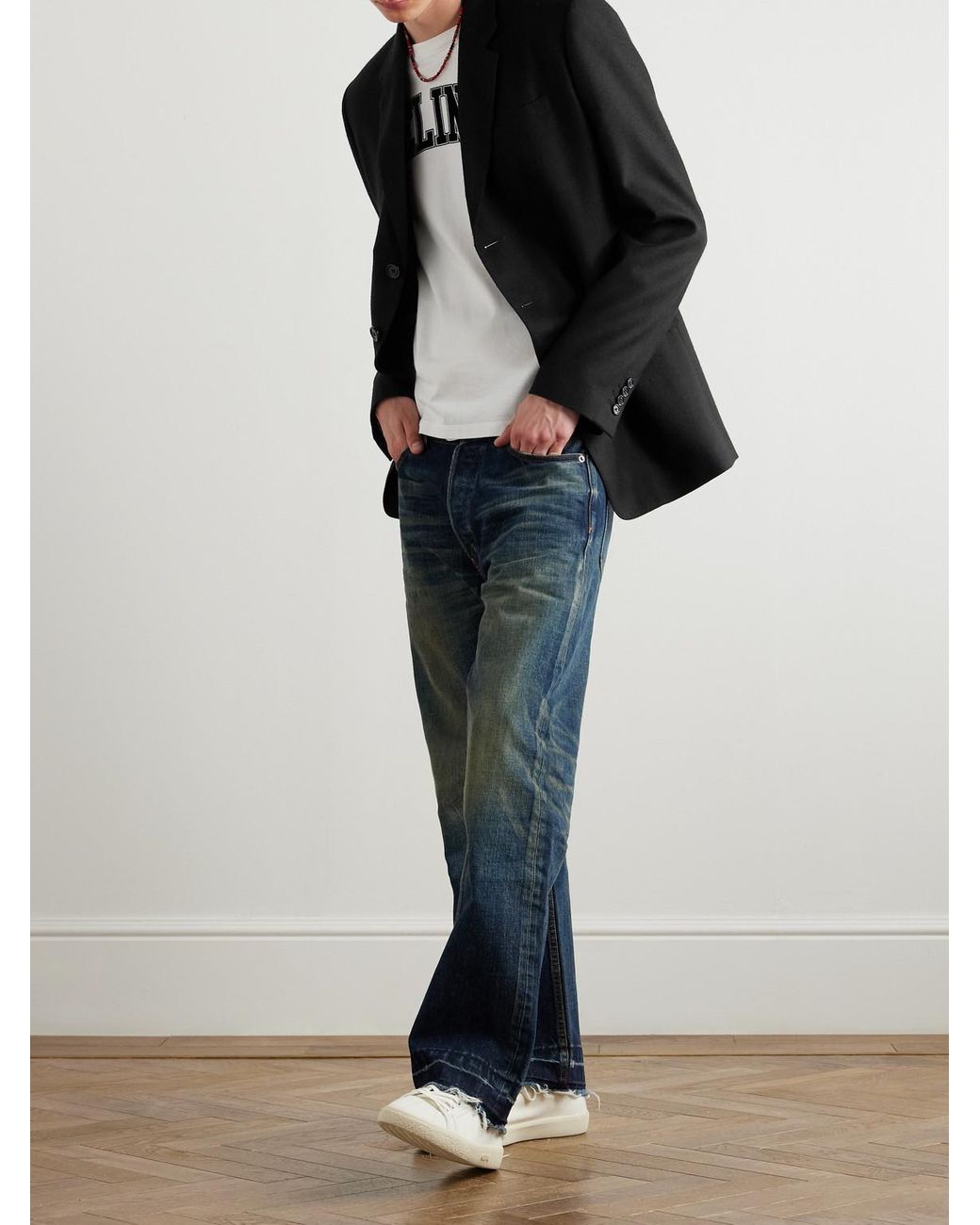 Cashmere-Twill Blazer di Céline in Black da Uomo