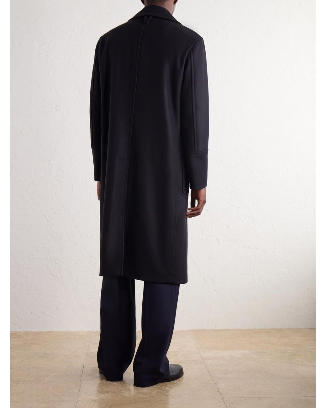 Valstar Blue Clifford Double-Breasted Wool-Blend Felt Coat for men