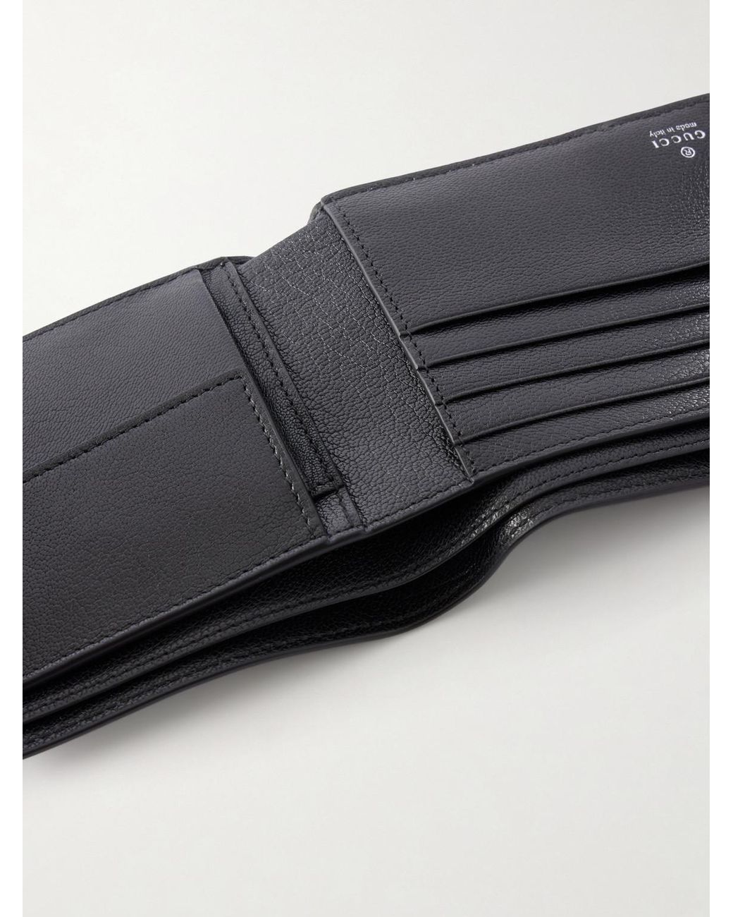 Gucci Black Web-Trimmed Gg Supreme Coated-Canvas Billfold Wallet for men