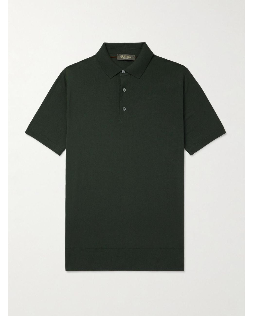Loro Piana Green Wish Wool Polo Shirt for men