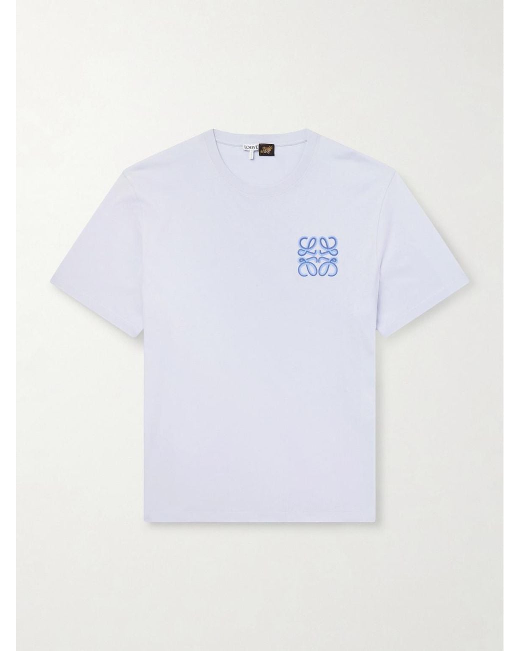 Loewe White Paula's Ibiza Logo-embroidered Cotton T-shirt for men