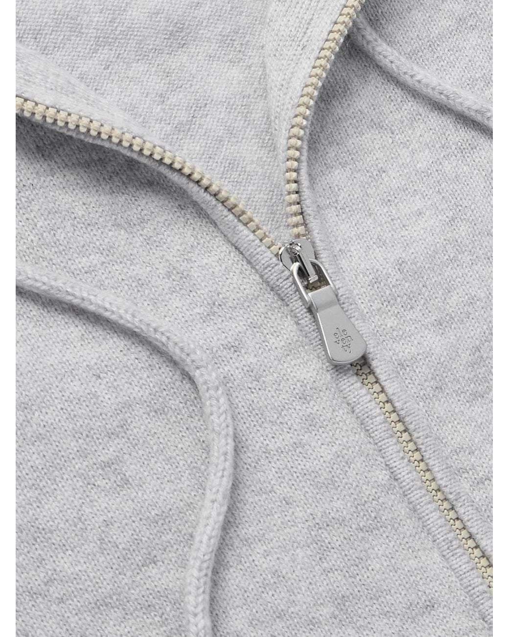 Eleventy Gray Cashmere Zip-Up Hoodie for men