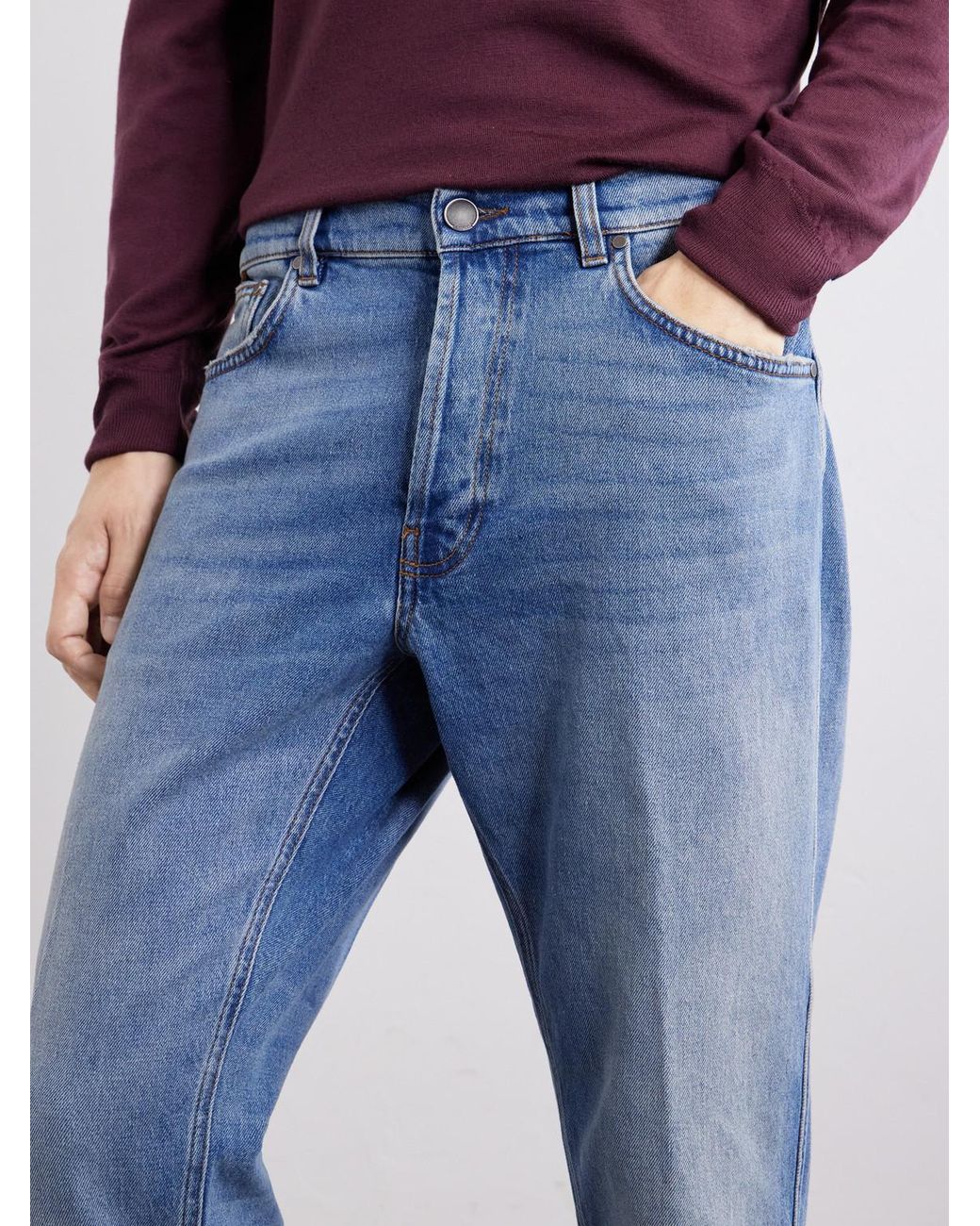 Lardini Blue Straight-Leg Washed Jeans for men