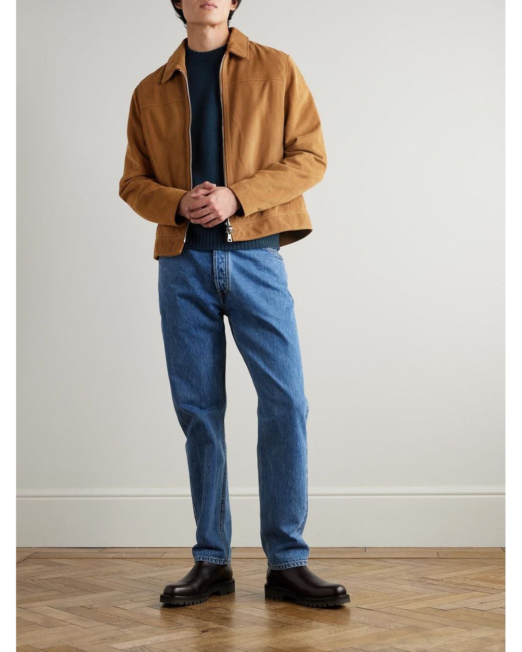 Denver Extrafine Merino Wool Sweater di John Smedley in Blue da Uomo