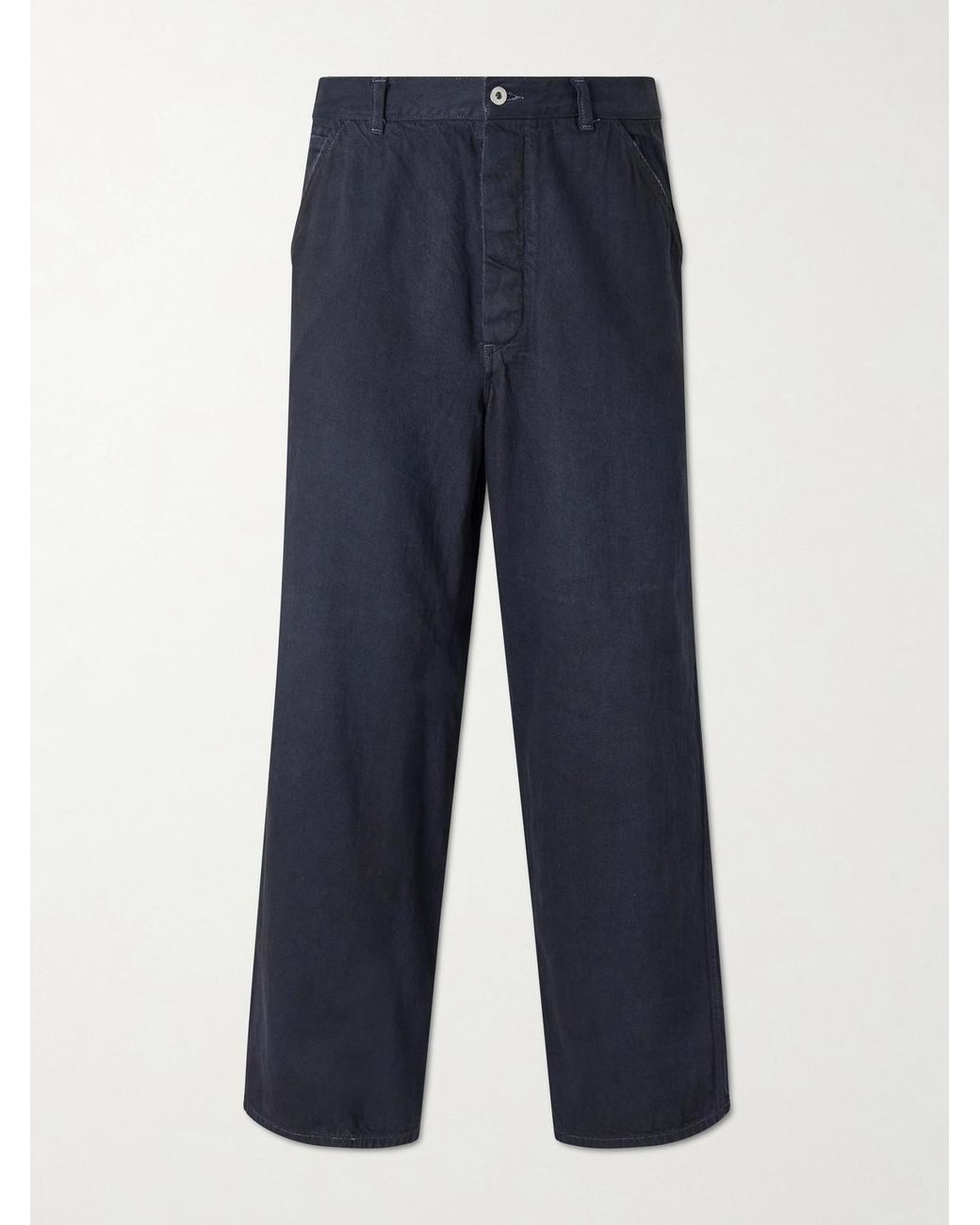 A.PRESSE Blue Denim Wide-Leg Trousers for men