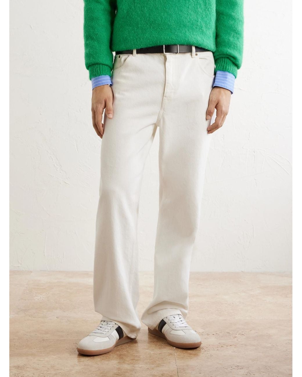 Tom Ford White Archer Suede And Leather Sneakers for men
