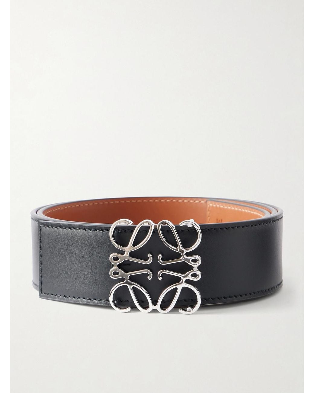 Loewe Gray 4Cm Anagram Reversible Leather Belt for men