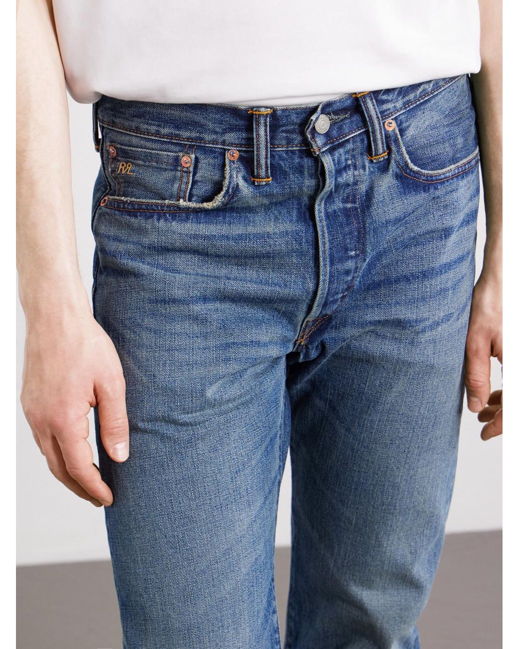 RRL Blue Straight-leg Jeans for men