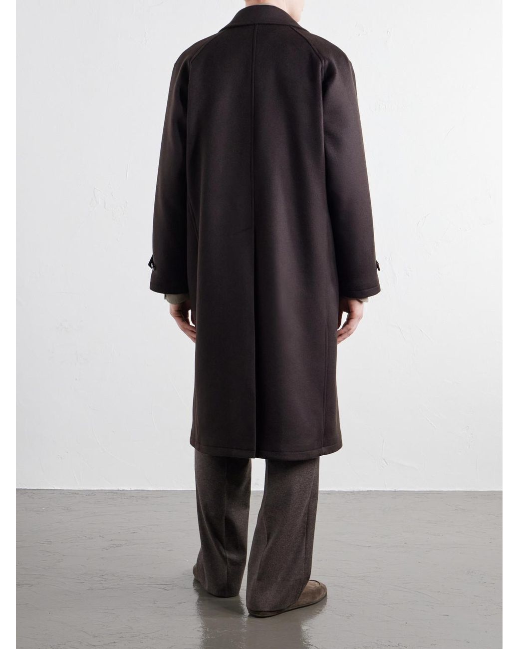 STÒFFA Black Brushed-Cashmere Coat for men