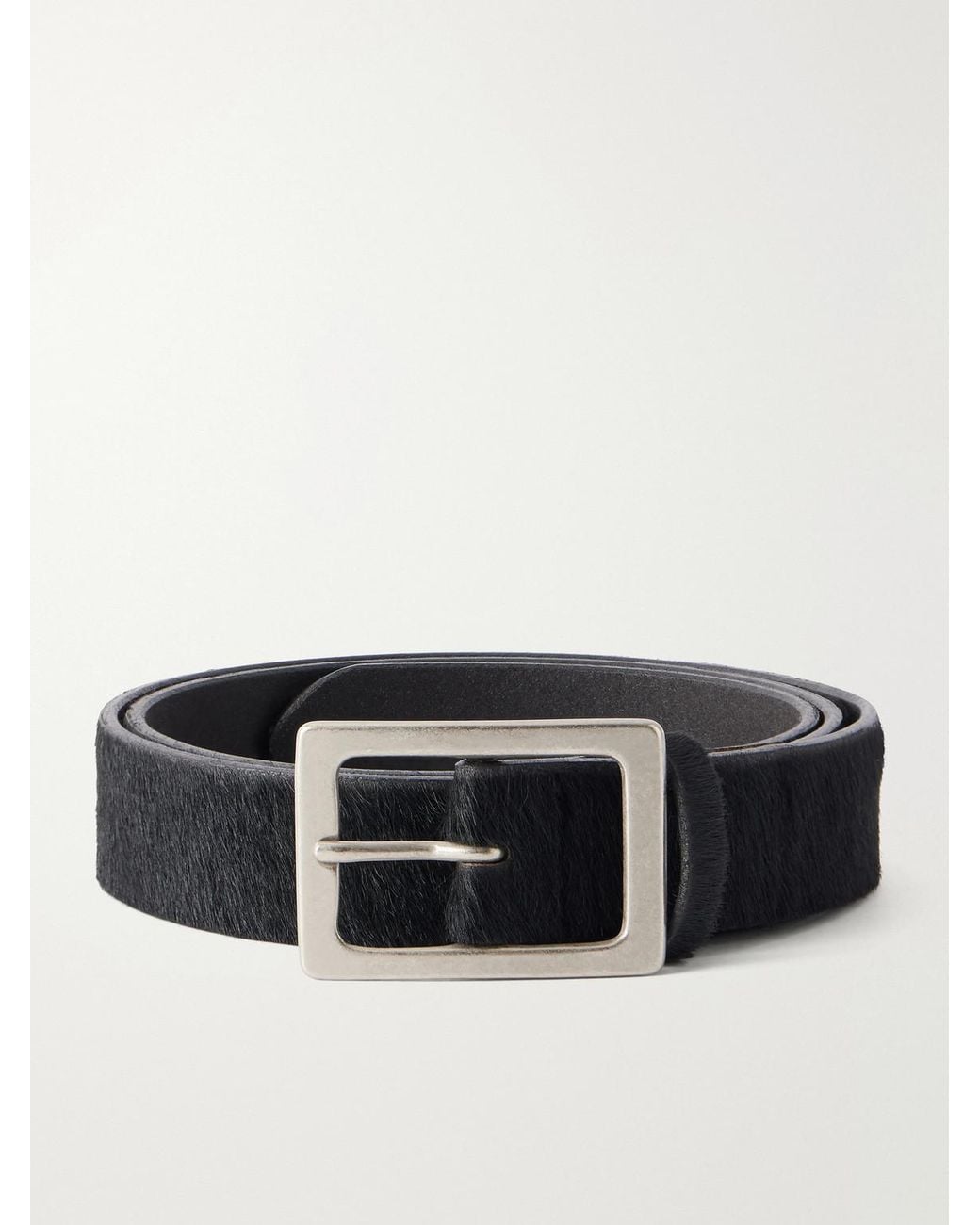 Neighborhood Black 3Cm Calf Hair Belt for men